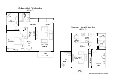 A floor plan of a house with two bedrooms and a living area.